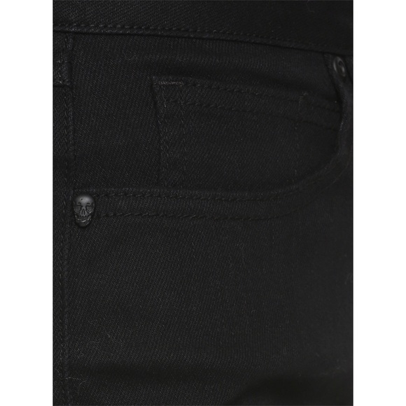 Hot Topic High Waisted Crop Frayed Raw Hem Ankle Jeans - Picture 4 of 6